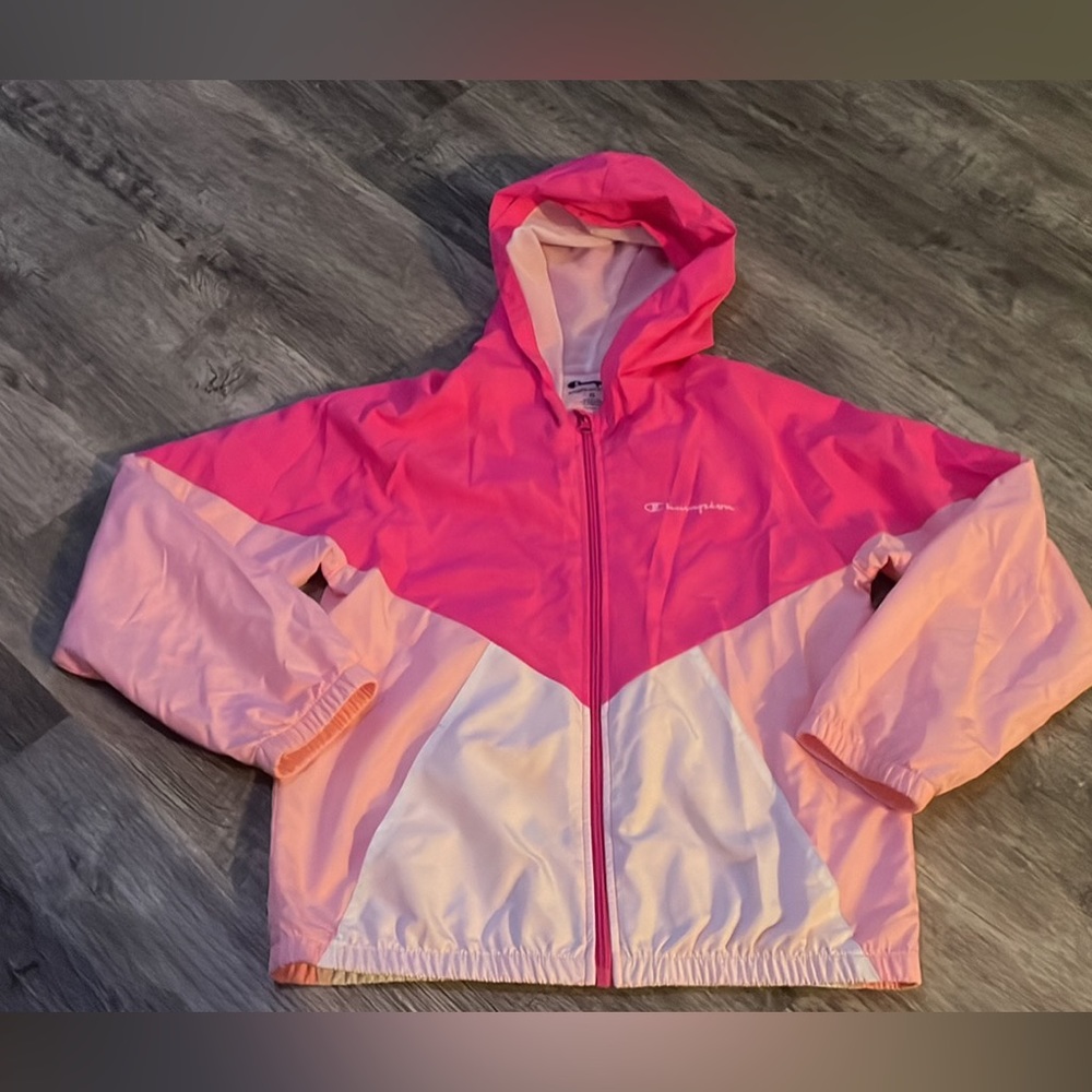 Champion girls XL pink color block with windbreaker